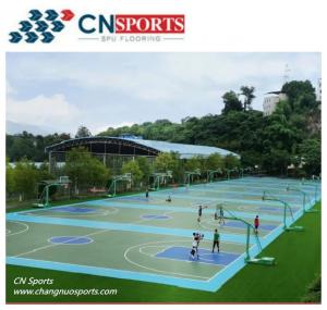 China CN-S02 Silicon PU Tennis Flooring ,level 1 Flame Retardancy and Tensile Strength 3.2mpa factory