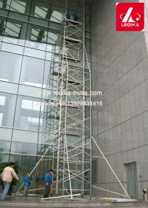 China 12m Height Movable Aluminum Scaffolding Tower Black Silver Color factory