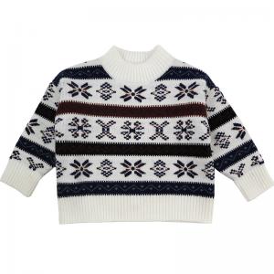 China Custom jacquard knitted pattern design pullover Boy & Girl Baby Knit Sweater for Winter factory