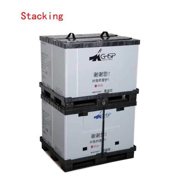 Solid Heavy Duty Plastic Pallet Sleeve Pack Box With Lid Single Faced Design Structure