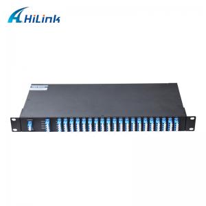 China Flat Top DWDM Multiplexer 1310nm OSC Port Monitor Port 1U Rack Mount 100GHz Duplex LC/UPC C21-C60 40CH factory