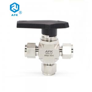 China High Pressure Compression Fitting 1/2 Stainless Steel 3 Way Ball Valve factory