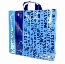 China Frosted Plastic Loop Handle Bags HDPE Flexi Polythene Carry Bag factory