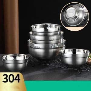 China Double Walled 304 Stainless Steel Polished Bowls For Kitchen factory