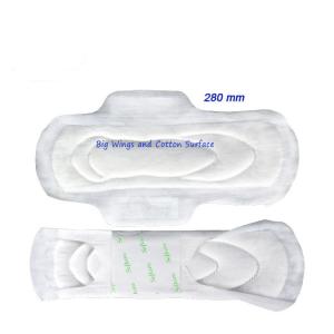 China Herbal Organic Cotton Sanitary Napkins Hygiene 100% Cotton Maxi Pads Premium factory