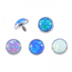 China Opal Dermal Top G23 Titanium Piercing Jewelry 3mm 4mm For Wedding factory