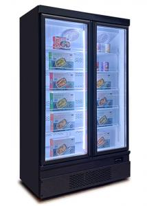 China Black Color 1 2 3 Glass Door Freezer Supermarket Refrigerator For Food Preservation factory