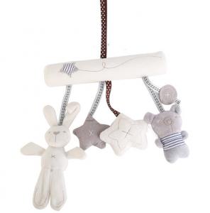 China Baby rabbit car hanging music bed around safety seat hanging piece plush toy baby toy lathe hanging factory