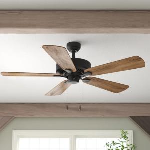 China Solid Wood Black Iron Lansdown 52'' LED Ceiling Fan For Indoor Decoration on sale