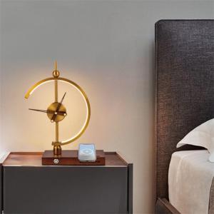 China LED Aluminium Glod Wireless Charger Decorative Wooden Table Lamp 324 X 120 X 410 factory