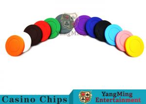 China Roulette Dedicated Solid Color Plastic Poker Chips With Customized Print Logo factory