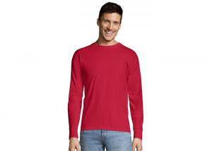 Red Knitting Mens Casual T - Shirts traditional set - in sleeves O - Neck