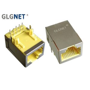 China 1x1 Single Port RJ45 Modular Jack Through Hole 90° Angle 6U Gold Plating on sale
