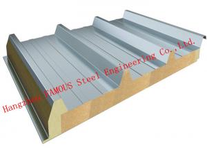 China Recycled Usage Fire Resistant Rock Wool Sandwich Panels Easy Installation Roof Systems factory