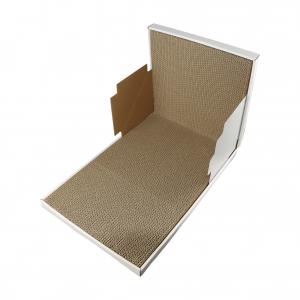 China Big Aesthetic Cat Scratching Post Bed Corrugated Cardboard Cat Scratcher House 35x35x55CM on sale