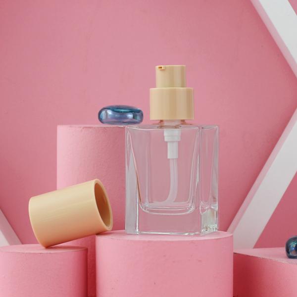 Luxury Small Square 30ml Foundation Bottle Screen Printing With Metal Screw Cap