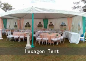 China 100 People Hexagon 6mx12m Pagoda Party Tent For Small Party on sale