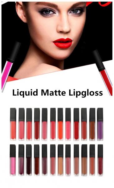 China Liquid Matte Long Lasting Lip Gloss , Matte Finish Lipstick Sunscreen For Lady factory