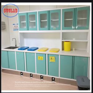 China Hospital Furniture Disposal Cabinet Wall Mounted Clinic Stainless Steel Slider 110 Degree Hinge factory