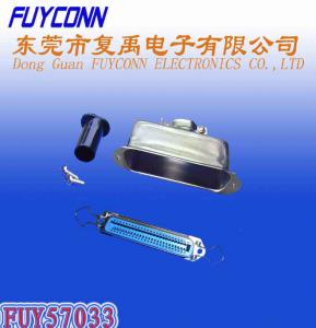China 14 24 36 50 Pin Solder Female Receptacle Type Centronix Connector with 180 degree Metal Cover factory