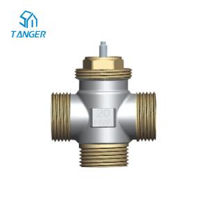 China 8mm 10mm Brass Thermostatic Radiator Valves Polished 3 Way DN20 PN16 Mixing  Kvs 2.1 on sale