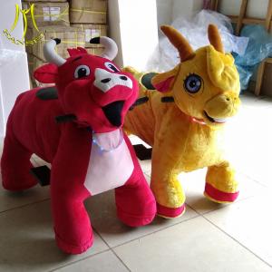 China Hansel   Guangzhou manufacturer cheap ride on animal toy plush animal fair ride on sale