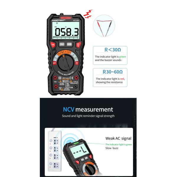 1000V Handheld Digital Multimeter , 10A Habotest HT118A Digital Multimeter