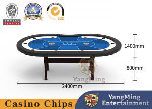 China Customized Design Gambling Table For Poker Matches Texas H Shaped Table Legs Solid Wood factory