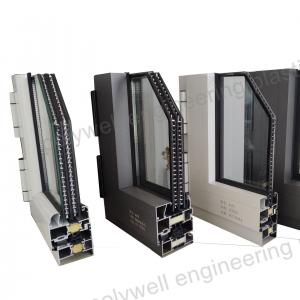 China Sound Insulation Aluminum Door Windows With Polyamide Nylon Strips Super Toughened on sale