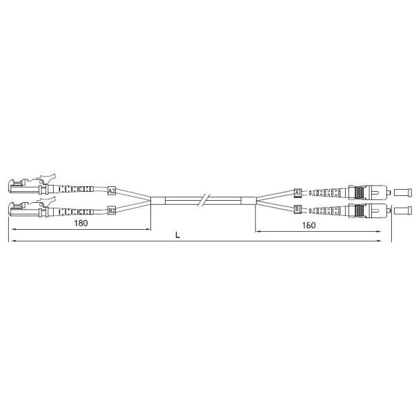 9 / 125μM Fiber Optic Patch Cables , 2.0mm Jacket OD Optical Patch Cord SC - E2000