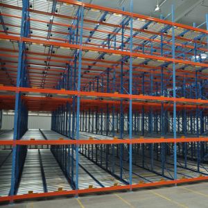 Roller Conveyor Stacking Pallet Storage Racks / Steel Material Pallet Racking