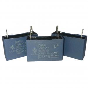 China CBB61 450V 1.0mfd Blue 10000 Hours S3 Air Conditioner Fan Capacitor With Two Quick-connect Terminals factory
