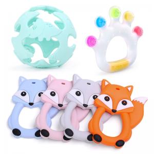 China Eco Friendly ISO Natural Rubber Teething Ring Toys Wear Resistant on sale
