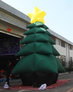 China Green PVC Coated Nylon Advertising Inflatable Chrismas Tree For Decoration on sale