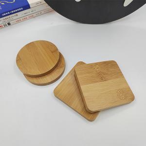China 6 Pieces Set Round Bamboo Coasters Mildew Proof Coffee Cup Coasters Mats on sale