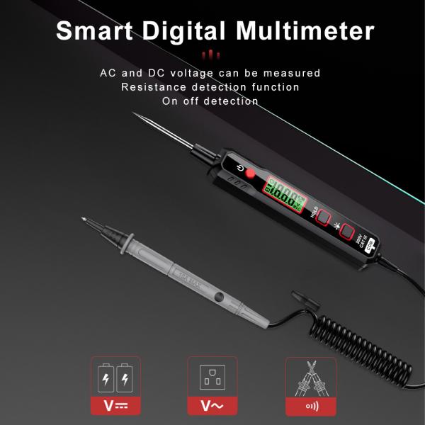 HT86B Digital Multimeter 12-300V AC DC Digital Voltage Detector Electrician Tools Pen Shaped Multimeter Voltmeter