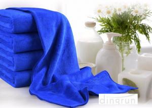 Super Absorbent Plush Custom Microfiber Towels , Blue microfiber car cleaning cloth 70*140cm