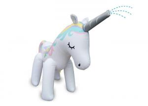 China Stock Sale Inflatable Water Spray Unicorn Cute White Rainbow Inflatable Giant Unicorn Doll factory