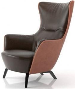 China Anti Abrasive High Back Leather Recliner Chair Armchair Winged Style on sale