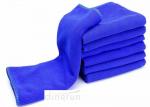 Super Absorbent Plush Custom Microfiber Towels , Blue microfiber car cleaning