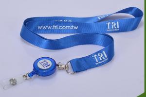 China Retractable Badge Holders Lanyards With Metal Hook / Plastic Buckle factory
