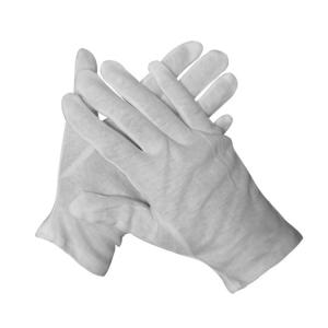 China 100 Percent White Cotton Gloves Highly Stretchable For Dust Free Places on sale