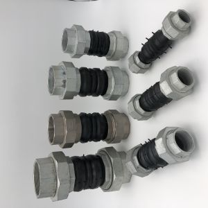 1 1 2" 1 1 4" Round Pipes Double Rubber Expansion Joints With Threaded Live