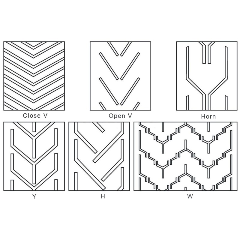 Rubber Conveyor Belt Open V Chevron Shape Herring-Bone Pattern