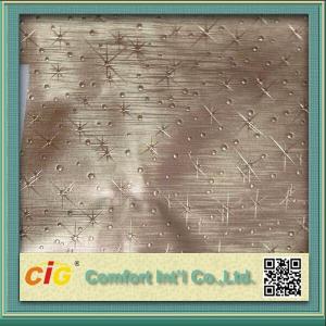 China Waterproof Artificial Leather Fabric , Faux Leather Upholstery Fabric Embossed factory