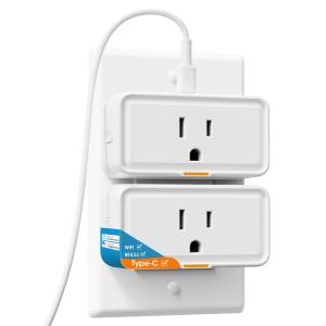 China Tuya Smart Socket with Power Monitoring, WiFi and RF433 Plug, Type C Outlet, App and Voice Control, Compatible with Alexa and Google Home factory