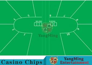 China Texas Holdem Standard Casino Table Layout Green With 100% Polyester Fabric factory
