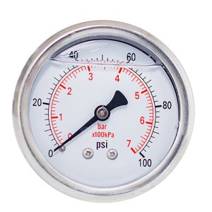 Buy cheap 2-1/2 Inch Face Dial 100kpa 7Bar glycerin Liquid Filled Pressure Gauges 1/4 NPT from wholesalers