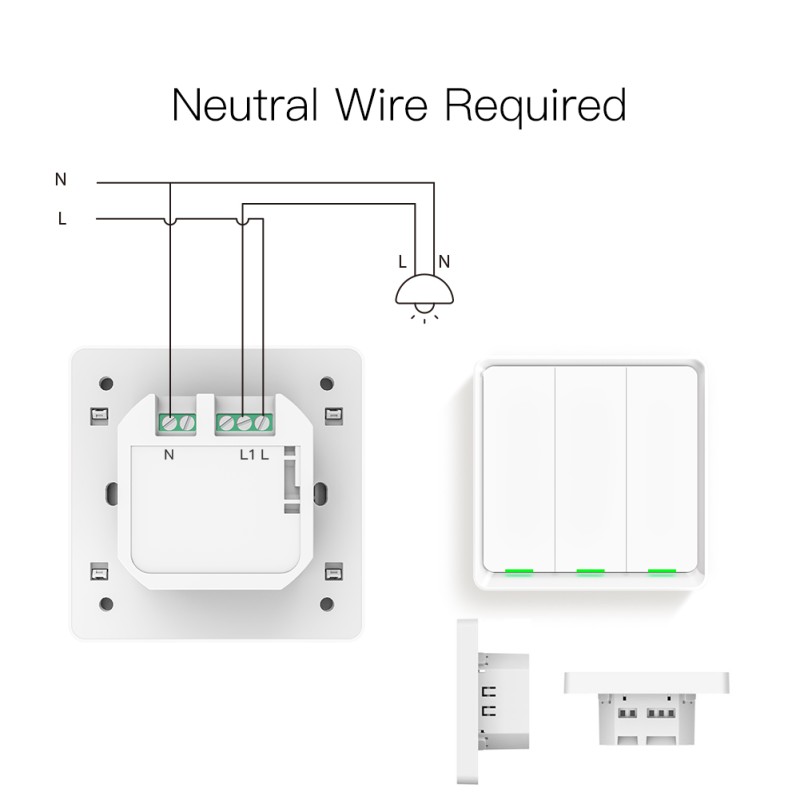 No Internet Required Wireless Remote Control Switches LED Light Push Button Wall Switches Tuya Smartlife APP Alexa Googl