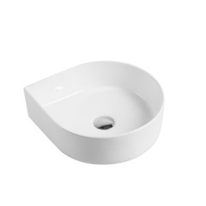 Durable Anti-Scratch White Ceramic Art Basin Wash Sink for Bathroom Cabinet-for Home Use Hotel Washroom